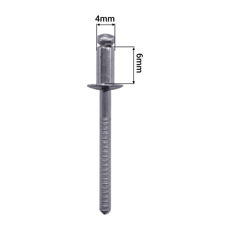 (Pack of 100) Stainless Steel Blind Rivets 4.0 x 6