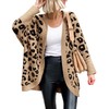 BTFBM Women Fashion Leopard Print Long Sleeve Sweater Cardigan Loose