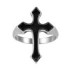 HZMAN Retro Simple Unisex Christian Stainless Steel Religious Cross Ring.