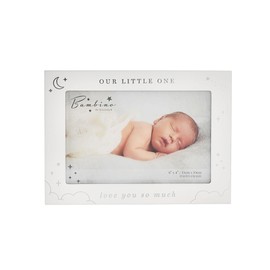 Baby 6" x 4" Photo Frame by Bambino Moon and Stars - Our Little One/White