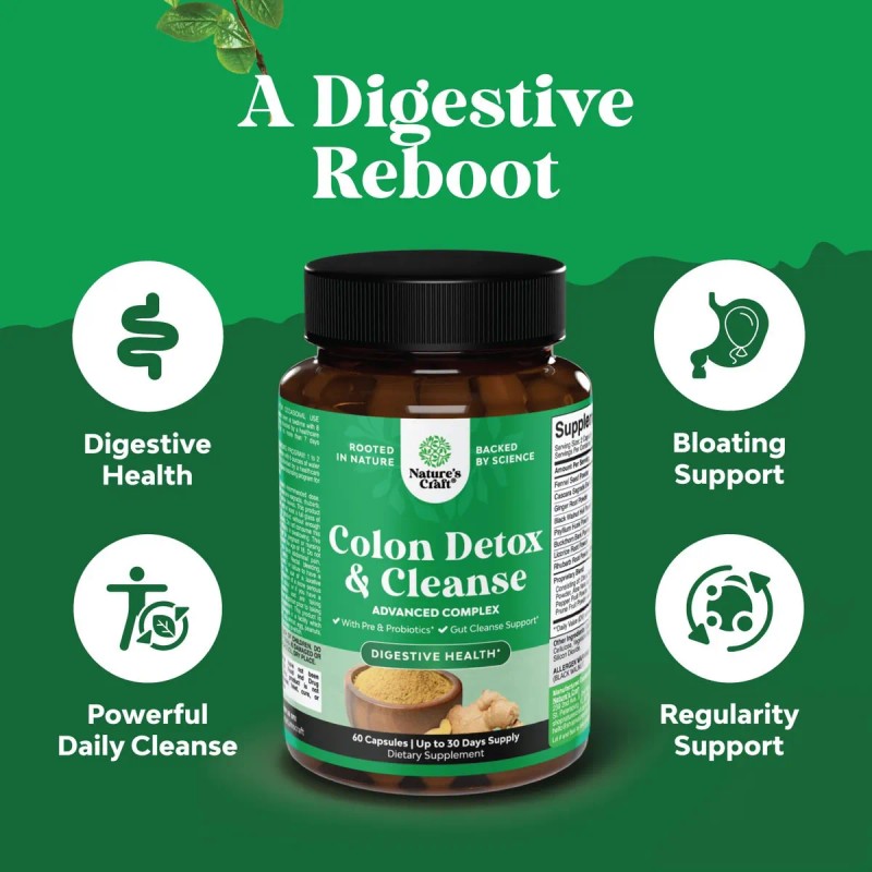 Natures Craft Limpiador De Colon Detox 60 Caps