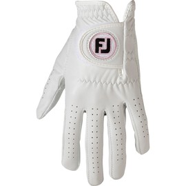 FootJoy Nanorock Ladies Golf Gloves, Ambidextrous, White, 7.1 inches (18 cm), white