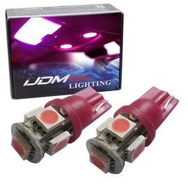 iJDMTOY 5-SMD 168 194 2825 T10 Replacement Bulbs Compatible With Car Interior Map Dome Light, Magenta Purple Pink