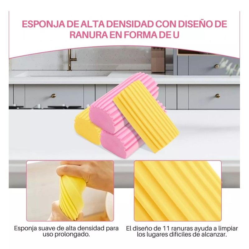 Veraly Duo Esponjas Plumero Limpieza Húmeda Polvo Multifuncional