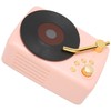 Bluetooth Speaker Stereo USB Charging Retro Turntable Design Portable Mini