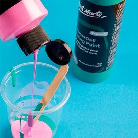 MONT MARTE SuperCell Pouring Paint Premium 8.1 US fl.oz (240ml) – Hot Pink Paint Bottle, Creates Instants Cells In Fluid Art, Ideal for Art, Craft, Pour Art