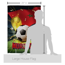 Ornament Collection World Cup Morocco Wall 2 Pcs Banner Flag Patio Lawn Garden Room Decorations Outdoor Tapestry Yard Signs Art FIFA Team Qatar Trophy Soccer Game Football Gifts, Made in USA