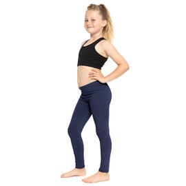 STRETCH IS COMFORT Polyester Girl's Leggings Navy Blue Small