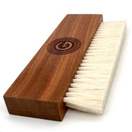 GrooveWasher's The Goat Record Cleaning Brush | Anti-Static Natural Goat Hair Brush & Walnut Handle | Use Wet to Apply Record Cleaner Fluid, Dry to Remove Dust | Pair with Record Cleaning Kits