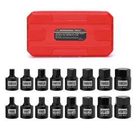 Mayouko 16 Pieces 3/8" Drive Low Profile Hex Socket Set, Impact Allen Bit Socket, CR-MO, 1/4"-3/4", 6mm-19mm, SAE&Metric