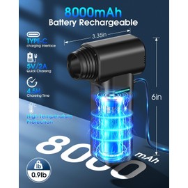 cllis Compressed Air Duster, 300000RPM 500g Air Blaster PC Cleaner for Keyboard, Computer Cleaner Deep Cleaning, Component,Air Bed,Compressed Air Can-No Canned Air Duster, Rechargeable Air Blower