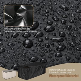 Gicov Cubierta de caja de cubierta impermeable resistente al agua para patio con cremallera para banco otomano al aire libre rectangular para Keter Suncast de por vida, lluvia, nieve, polvo