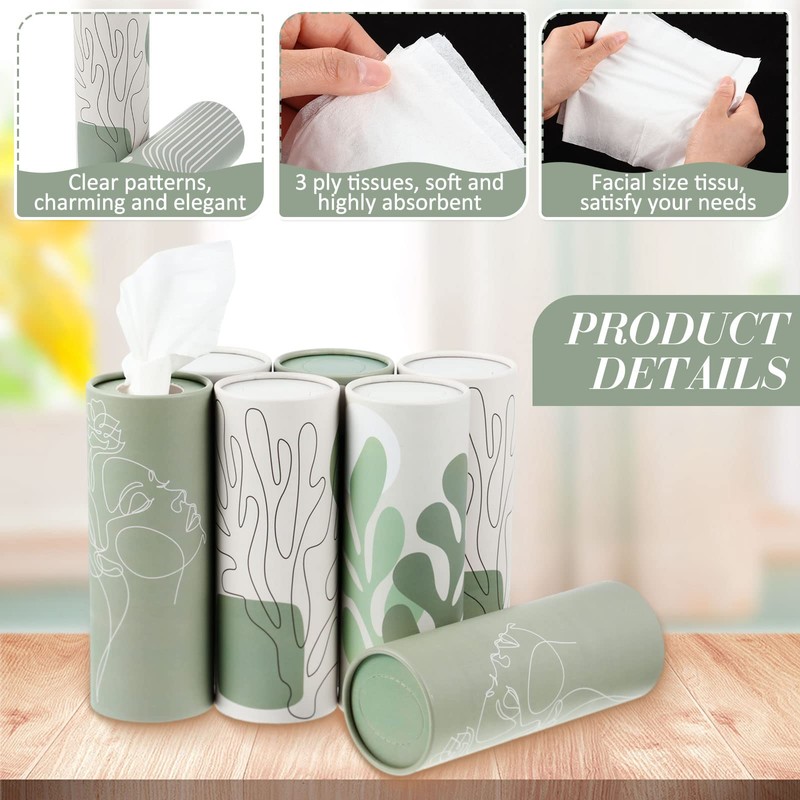 Kosiz 8 Pcs Car Tissue Holder with Facial Tissues Bulk,