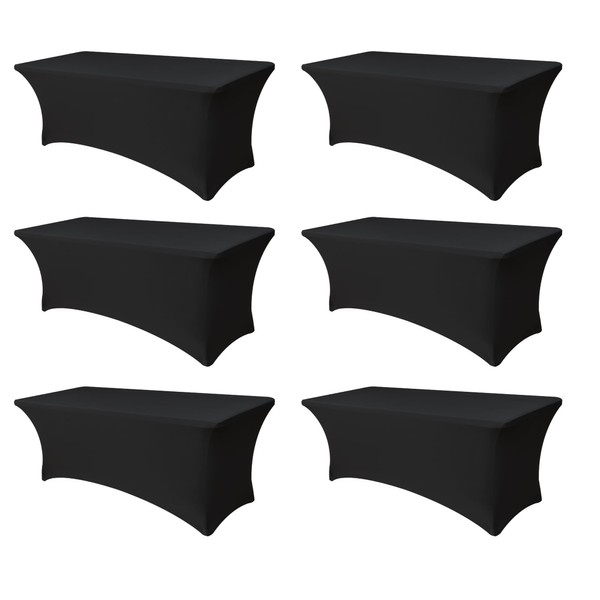 Enjoyidea Spandex Table Cover for 6 foot Rectangle Tables-6 Pack