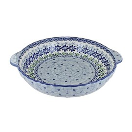 Blue Rose Polish Pottery Halsey Pie Plate with Handles