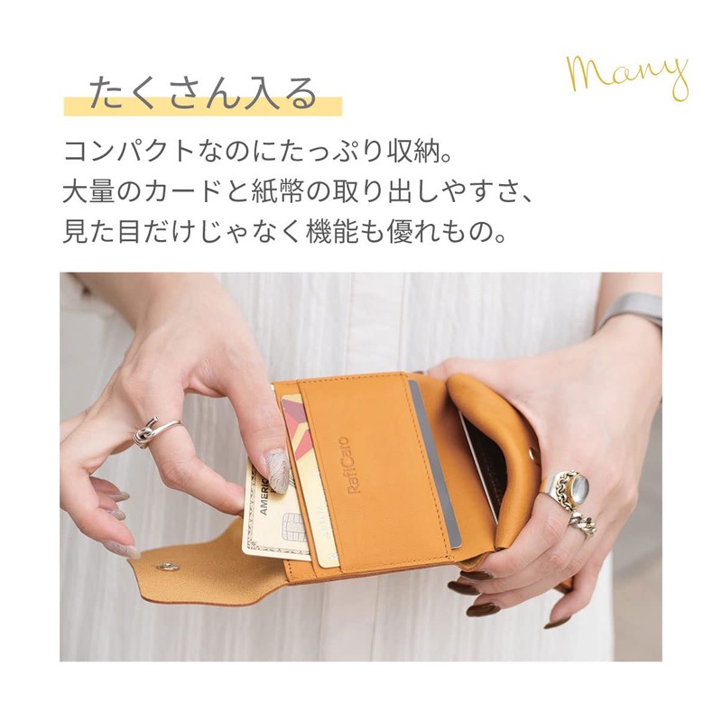 RafiCaro Women's Bifold Wallet, Genuine Leather, Italian Leather, Flap, Mini