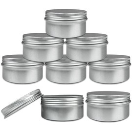 Beauticom Aluminum Silver Tin Metal Storage Containers with Screwtop Lids for DIY Beauty, Cosmetics, Accessories, Travel and More! (12 Pieces, 80G)