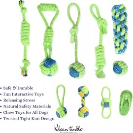 Klean Tinkle Dog Toys for Chewers Aggressive Puppy Teething Chew  Rope Treats Toy Fun 10 Pack