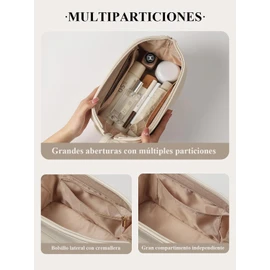 Neceser de Gran Capacidad, Bolso de Viaje de Cuero Portátil, Adecuado para Uso Diario en Viajes de Negocios, Blanco