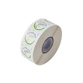 We Can Source It Ltd - Gluten Free Food Allergen for all Catering Products - Warning label 25mm Round - 1000 Labels Per Roll - 1 Roll