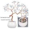 Amogeeli Healing Aquamarine Crystal Copper Money Tree with Ceramic Pot,