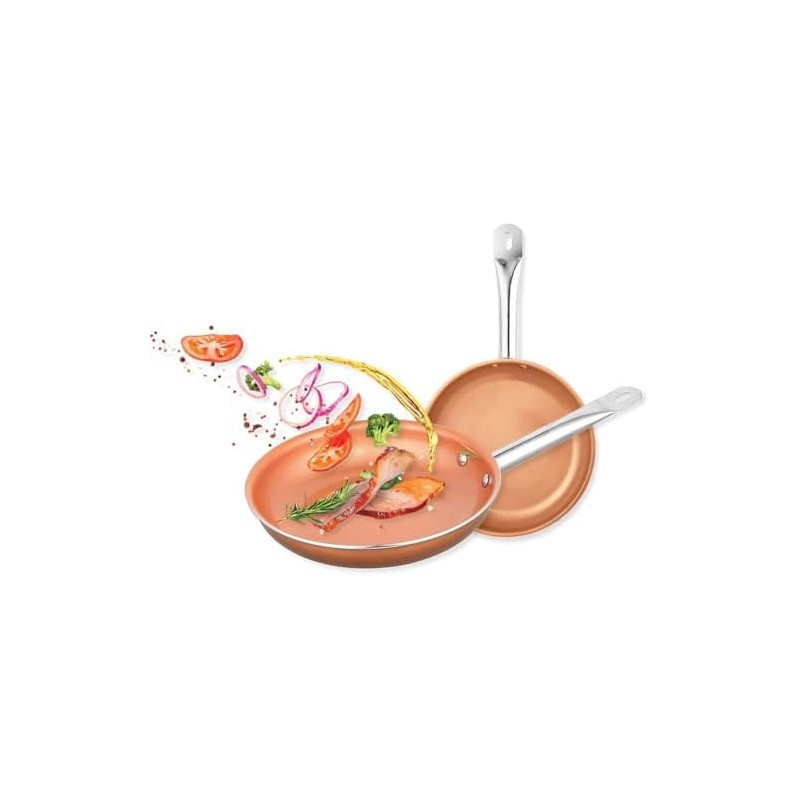 EUROSTAR EC2322 2 Piece Non-Stick Ceramic-Infused Copper Cookware Set