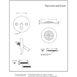 Westbrass A92-12 3-1/8" Trip Lever Bathtub and Shower Drain Kit with 2-Hole Overflow Faceplate, 1-Pack, Oil Rubbed Bronze