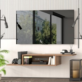 Atelier Mobili Floating TV Stand for Up to 65 Inch TVs – Wall Mounted Floating Shelf for Under TV, Entryway Organizer & Bedroom Vanity – Multi-Purpose Storage & Display Console (Walnut, 57INCH)