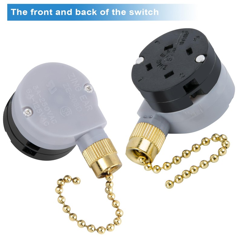 Ceiling Fan Switch Zing Ear ZE-208D 3 Speed Control 5-8