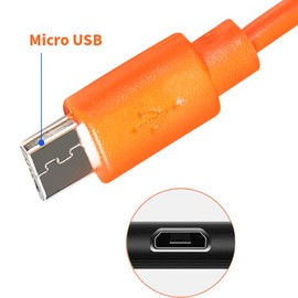 Koffmon Replacement Flat Micro USB Charging Cable Compatible with JBL Bluetooth Flip4 Flip3 Clip3 Charge3 Charge2 Go GO2 MicroII Speaker (Orange)