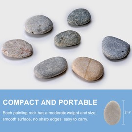 Pack of 10 Flat Stones for Painting, 3-5 cm Smooth Pebbles for Painting, Flat Pebbles for Crafts, Decorative Gravel Pebbles, Decorative Stones Natural Stone, DIY Painting Craft Stones, Aquarium