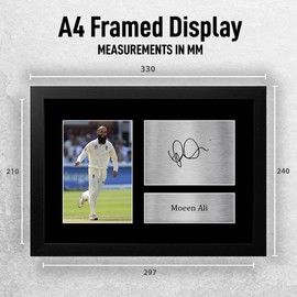 HWC Trading FR A4 Moeen Ali England Cricket Team Gifts Printed Signed Autograph Picture for Cricketer Memorabilia Fans - A4 Framed