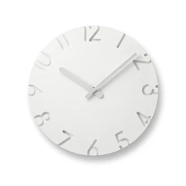 Lemnos CARVED Arabic NTL10-04A Wall Clock, Carved, White, 9.4 inches (24 cm) Diameter, Analog