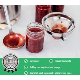 Canning Supplies Starter Kit, Stainless Steel Canning Set Tools: Rack, Ladle, Measuring Spoons, Funnel, Tongs, Jar Lifter, Lid Lifter & Accessories for Canner/Pot, Beginner, Home Canning Kit - Black