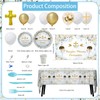MEHOFOND 263Pcs Nuestra Primera Comunión Baptism Party Decorations Supplies God