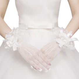 手袋 レディース ウエディング アクセサリー 薄手 ショート シルク手袋 おしゃれ 花嫁 レース手袋 結婚式 ファション小物 成人式 卒業式 白