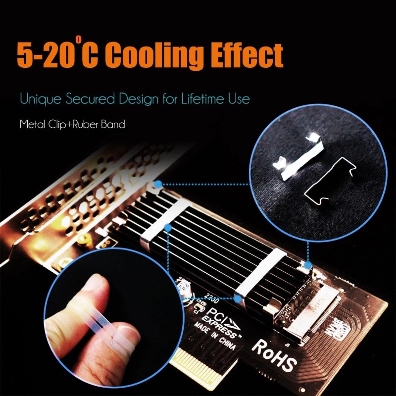 GLOTRENDS PA09-HS M.2 NVMe to PCIe 4.0 X4 Adapter with