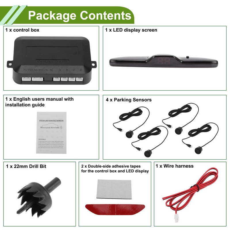 X AUTOHAUX Universal Car Auto Reverse Backup Radar System Distance