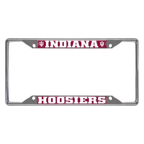FANMATS 25030 Indiana Hooisers Chrome Metal License Plate Frame, Team Colors, 6.25in x 12.25in