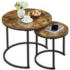 Topeakmart Industrial Round Nesting Coffee Table Set of 2, Circle