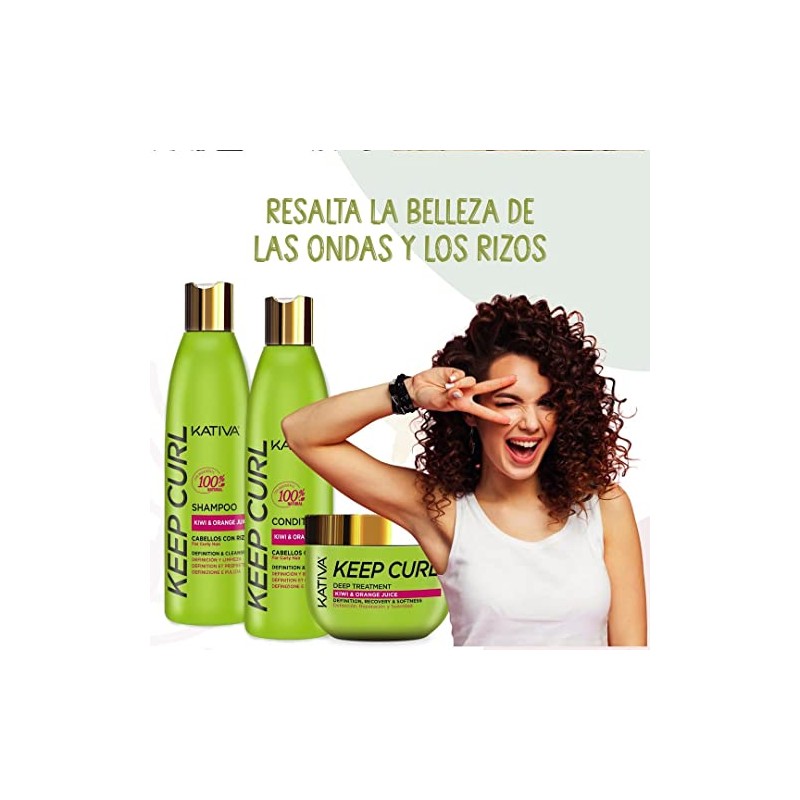 KATIVA Keep Curl Champú para Cabello Rizado 250 ml con