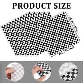 SHUESS 300 Pcs Greaseproof Paper - 28 x 26 cm Wax Paper Sheets for Food Basket - Black and White Checkered Sandwich Paper - Greaseproof Paper Sheets for Cakes, Breads, French Fries, Burgers