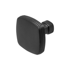 Decoranddecor Zinnia - Rounded Square Cupboard Door Knobs - Door Knobs for Cupboards, Cupboard Handles Knobs, Small Drawer Knobs, Kitchen Cupboard Knobs - 35mm Solid Zinc, Matt Black