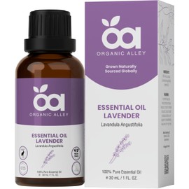 Lavender Essential Oil by Organic Alley | 100% Pure Therapeutic Grade | Natural Aromatherapy Oil | Essential Oil for Relaxation | Lavandula Angustifolia (1 Fl Oz, Lavender)