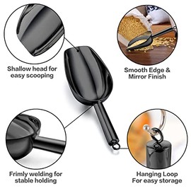 TeamFar - Cuchara de hielo de 5 onzas, cuchara pequeña de acero inoxidable para alimentos