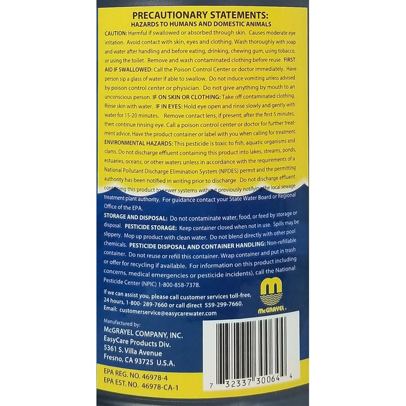 EasyCare 30064 PoolTec Algaecide, Clarifier and Chlorine Salt Cell Booster,