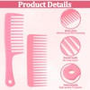 Pack of 4 Curling Combs Pink Large Wide Teeth Combs
