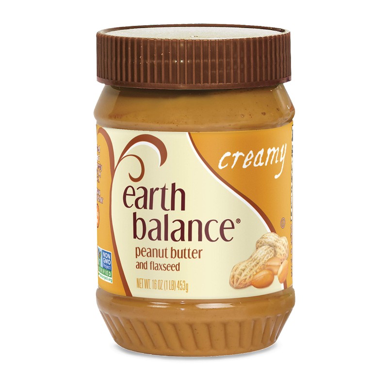Earth Balance Creamy Peanut Butter and Flaxseed Spread, Vegan and