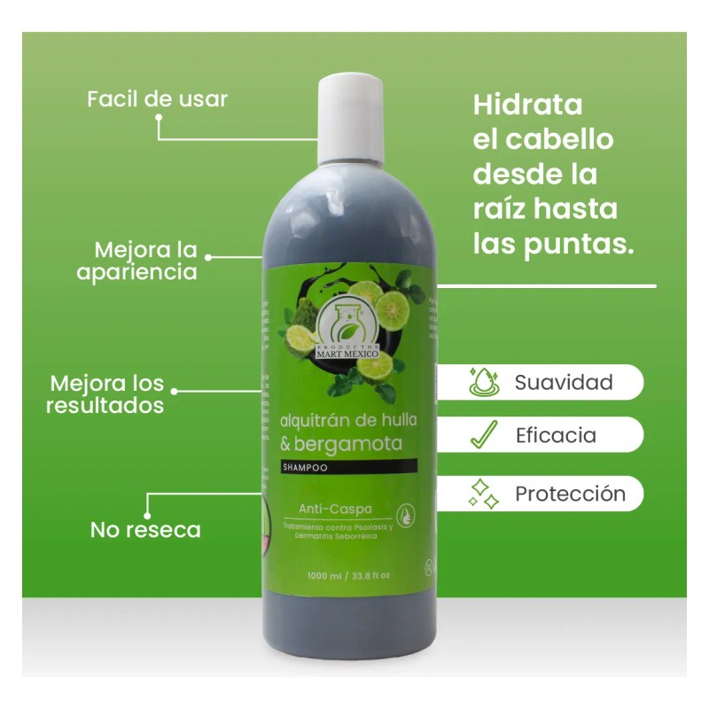 Shampoo Alquitrán De Hulla & Bergamota Control Caspa (1 L)
