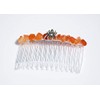 Spider on a Tumbled Orange Carnelian Stone Hair Comb (QTY